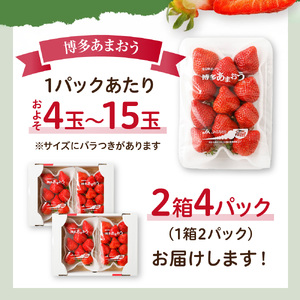 【数量限定】<アフター保証>1月3日~5日発送「博多あまおう」約280g×4パック 計1.12kg【ほたるの里】_HA0662