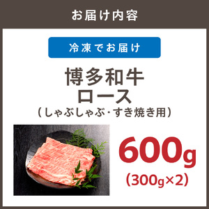博多和牛ローススライス（しゃぶしゃぶ・すき焼き用）600g (300g×2)【伊豆丸商店】_HA1017