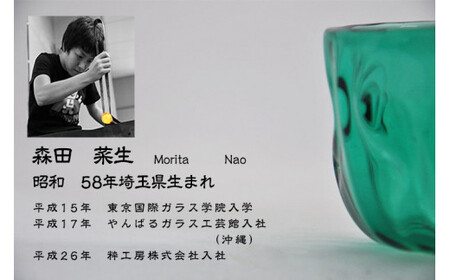 沖ノ島朱・大島翡翠　ロックグラスセットNM-14S【粋工房】_HA1198