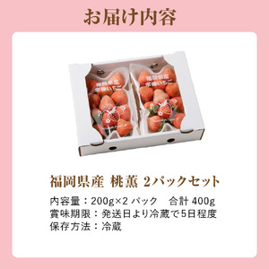【先行予約】【2025年12月中旬より順次発送】福岡県産 桃薫 2パックセット【ナチュレッシュ・ファーム・ジェイピー】_HA1338