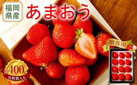 【アフター保証】贈答用 あまおう 約400g【2026年2月上旬～2026年4月上旬発送予定】 いちご イチゴ 苺 化粧箱入り