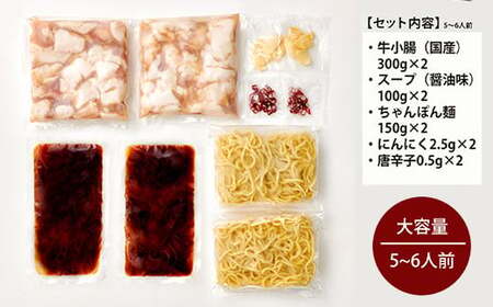 もつ鍋セット 牛もつたっぷり600g！大容量5-6人前(あごだし醤油味) 博多もつ鍋やまや  【2025年12月発送】