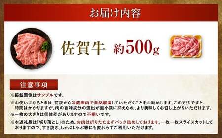 【2025年9月初登場】 佐賀牛 リッチな霜降り 大判 切り落とし 500g  【1月発送】／ 黒毛和牛 和牛 牛肉 お肉 肉 霜降り 九州 福岡県 太宰府市 冷凍