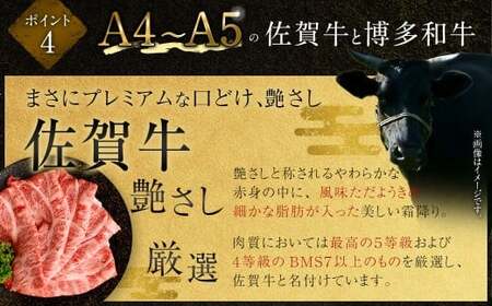 【食べ比べ】 佐賀牛 & 博多和牛 リッチな霜降り 大判 切り落とし 2kg (500g×4) 【2月発送】/ 2種類 黒毛和牛 和牛 牛肉 お肉 肉 霜降り 九州 福岡県 太宰府市 冷凍