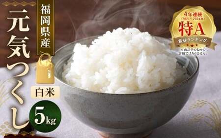 【 令和7年産 】 福岡県産 【 特A 】 評価のお米 「 元気つくし 」 5kg × 1袋 白米 お米 米 こめ コメ ご飯 おにぎり 国産