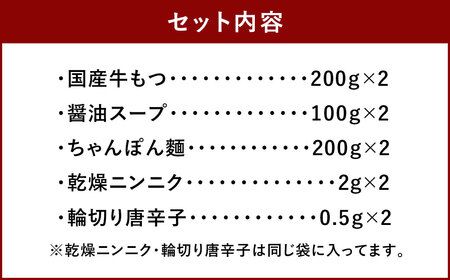 【もつ処兆や】国産牛 もつ鍋 セット 4～5人前 (醤油味)