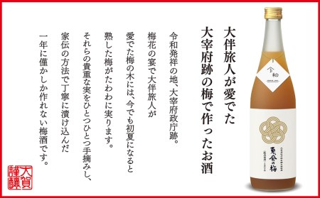 【数量限定／太宰府梅プロジェクト】 「令和」発祥の都 太宰府の梅使用 熟成プレミアム 梅酒 東風の梅 720ml×1本  焼酎 うめしゅ お酒