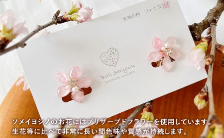 『ソメイヨシノ』桜のイヤリング(ピンク) アクセサリー 