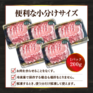 【えりも町生まれ 四元豚】ゆめの大地豚ローススライス200g×5パック 計1kg【er020-001】