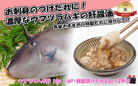 【肝醤油】お刺身のつけだれに！濃厚なウマヅラハギの肝醤油（肝10g×6P）★魚屋おすすめの特製たれに溶かして！[G0156]