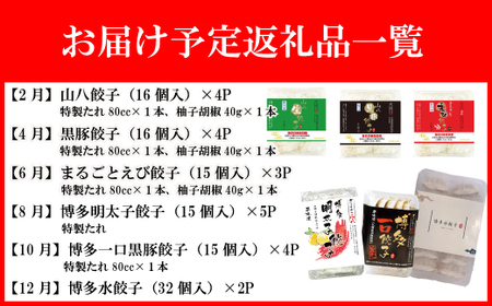 ぎょうざの山八★餃子定期便（年6回偶数月）【随時開始】[F7002]