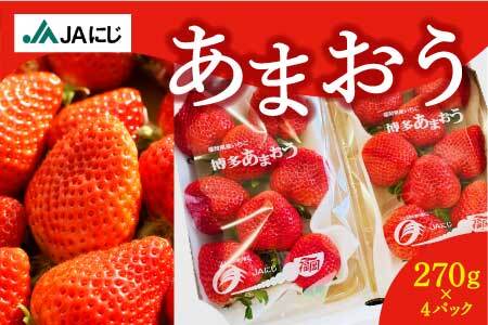 JAにじ いちご (あまおう 270g平パック2P×2ケース) 2025年1月上旬から3月上旬 出荷予定