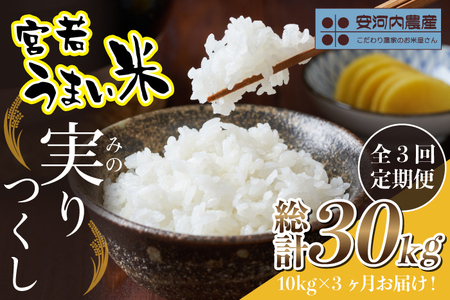 【3カ月定期便】令和7年産　【先行予約】実りつくし 10kg〔5kg×2袋〕×3か月【10月下旬より順次発送】福岡県宮若産 〈安河内農産〉　[M862]　米・食味コンクール国際大会金賞米 精米 ブランド米 コメ ご飯 白米