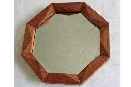 Ｍ１８０〈工房SHIMS〉欅材の八角形鏡