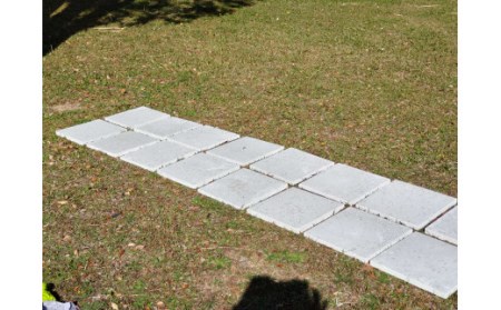 M464-1 内外装壁材スラックストーン299mm×299mm ライムストーングレー調 3枚（敷石・踏石・床材・壁材・塀材）〈スラクトリー〉