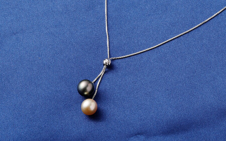 Wgタヒチ南洋ゴールデンスライド付き 46cm 真珠 ネックレス アクセサリー 装飾品 福岡県 嘉麻市