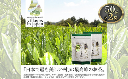 お茶 玉露 50g×2袋 奥八女 星野村 伝統 本玉露 八女茶 星野茶 茶 緑茶 