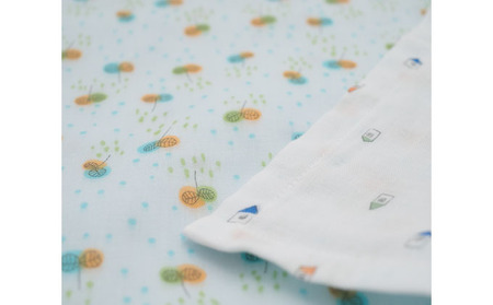 PGガーゼ　ブランケット ふたば ベビー 赤ちゃん 用品 グッズ アイテム お出かけ 敷く 掛ける くるむ ガーゼケット コンパクト 外出 ベビーカー 上掛け 水色 