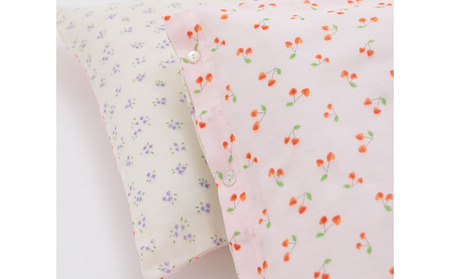 PGガーゼ　布団カバー＆枕カバー ハートさくらんぼ 寝具 綿 