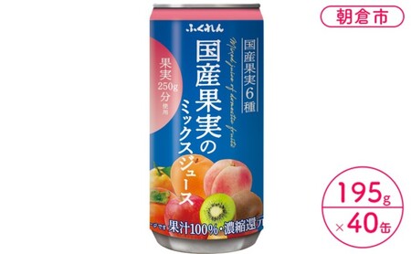 ジュース 果汁100％ 国産果実のミックスジュース 195g×20缶入り 2ケース ふくれん※配送不可：北海道・沖縄・離島 果汁飲料 缶ジュース フルーツジュース 飲み物