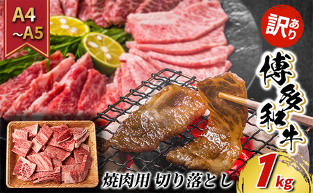 訳あり 牛肉 切り落とし A4~A5 焼肉 博多和牛 1kg 訳アリ 配送不可:離島