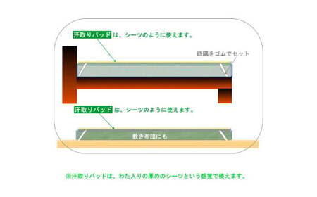 S57 スザキーズ 汗取りパッド セミダブルサイズ （120×205cm） 防ダニ 厚手 洗濯に強い 敷きパッド