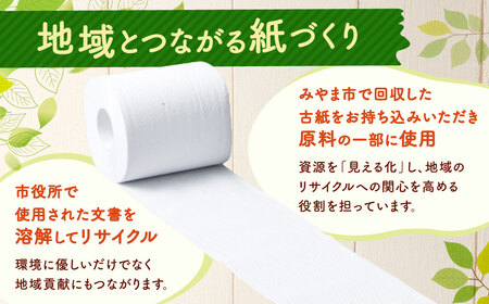 A314 みやま市 リサイクルパルプ使用 トイレットペーパー くすろーる 12ロールW × 8個 合計 96ロール 日用品 消耗品 エコ 古紙 常温 国産 福岡県