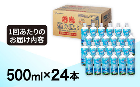 【全6回定期便】強炭酸水 プレーン 500ml × 24本  [ARM010] 炭酸水 定期便