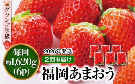 【先行予約】【全2回定期便】【 数量限定 】 あまおう いちご 1,620g ( 約 270g × 6パック )【2026年3月初旬より順次発送】 糸島市 / 株式会社HSP-テクノ グランデ 等級 福岡県産 [AZL006]