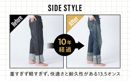  【大きいサイズ】受注生産 ワイドジーンズセルビッチデニム 日本製 ジーパン デニム パンツ アメカジ メンズ ゆったり ハンドメイド AF-1XX アトリエフロート 糸島市 / atelier FLOAT [AAF003]