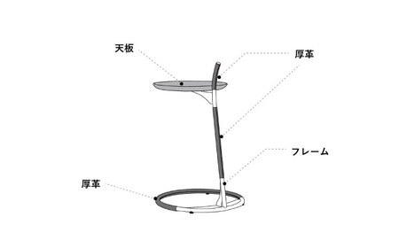【Ritzwell】GQ SIDE TABLE　フレーム革巻きタイプ [AYG063]