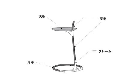 【Ritzwell】GQ SIDE TABLE フレーム革巻きタイプ サイドテーブル 机 家具 [AYG063]