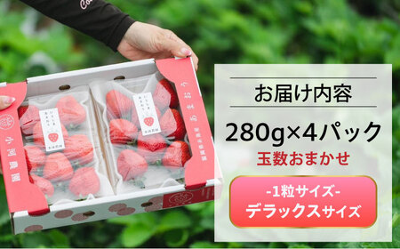 糸島産 完熟あまおう 280g×4パック (デラックスサイズ) 糸島市 糸島産 完熟あまおう 280g×4パック (デラックスサイズ) 糸島市