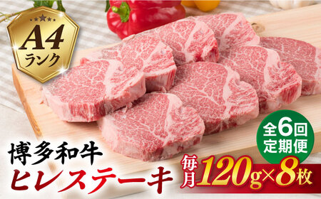 【全6回定期便】【厚切ヒレステーキ】120g×8枚 A4ランク 博多和牛 糸島市/糸島ミートデリ工房 [ACA291]