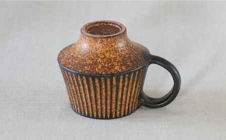 鉄釉 マグカップ (マッシュルーム) 2個セット 糸島市 / 醇窯 やきもの カップ ペア うつわ [AOE005]