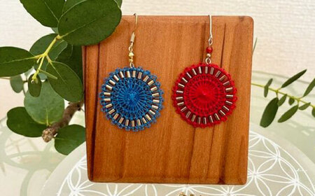 南米の伝統レース ニャンドゥティのアクセサリー 糸島市 / SilentColor ピアス イヤリング [AJP001] ピアス ピアス