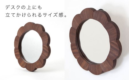 hana mirror （Sサイズ） ウォールナット 《糸島》【answer】[APB012] 鏡インテリア ミラー 木製インテリア