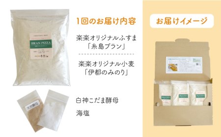 【 全6回 定期便 】自宅でかんたん♪ 本格 ブラン ピザ キット 3袋 (3回分) 粉類の 計量不要 ！《糸島》【天然パン工房楽楽】【いとしまごころ】[AVC036]