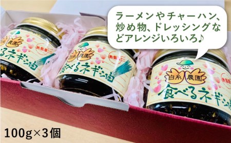 ごはんのおともに！ 食べる ネギ油 3個 セット 糸島産 ネギ たっぷり使用！《糸島》【白糸農園】[ADH001]