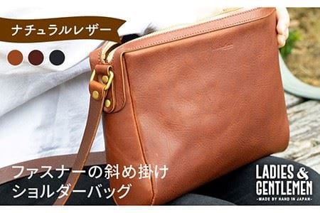 ファスナーの斜め掛け ショルダー バッグ 《糸島》【LADIES&GENTLEMEN】 革製品 革鞄 カバン [ADK024]