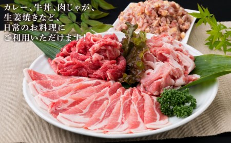 【全12回定期便】牛肉 豚肉 鶏肉 日常使いの精肉セット 930g 2-3人前 4種 糸島市/糸島ミートデリ工房[ACA195]