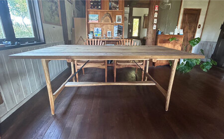 【ダイニングテーブル3点セット】ダイニングテーブル/シェルアームチェア2脚 糸島市 / 工房はーべすと [AYA059]