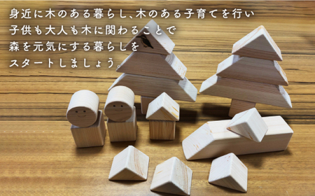 【ひのきで「木育」】那珂川市 積み木[GAJ001