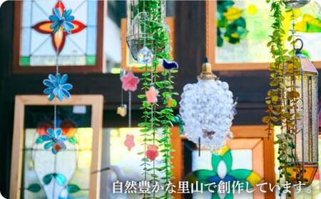 ステンドグラスのある暮らし】爽夏（ペンダントランプ）＜ウェーブG