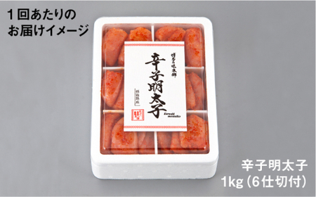 【全12回定期便】辛子明太子切れ子1kg（6仕切付）便利な小分け解凍！＜博多の味本舗＞那珂川市 | 明太子[GAE049]