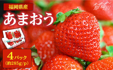【2025年2月より発送】先行予約！『自然環境農法』で育てた福岡県産あまおう 約285g×4パック＜おおきべりー株式会社＞ 那珂川市 福岡産いちご 福岡産フルーツ いちご フルーツ くだもの 果物 あまおう 九州産 苺 国産 [GZE002]24000 24000円
