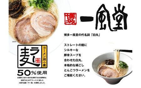 ラー麦使用「一風堂」とんこつラーメン 白丸合計８食【ホットもやしソース付き】[GCL049]