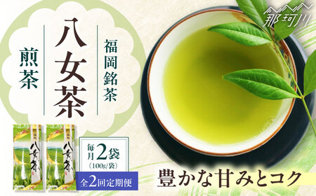 【全2回定期便】八女茶　煎茶セット　100g×2袋 ＜木村食品＞ 那珂川市[GFW062]