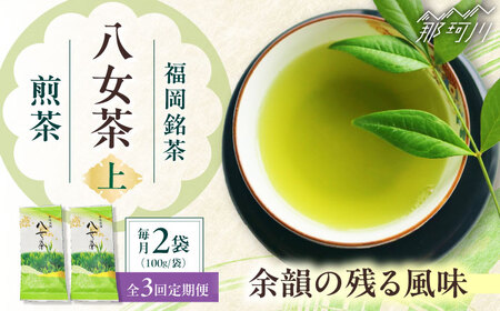 【全3回定期便】八女茶【上】煎茶セット　100g×2袋 ＜木村食品＞ 那珂川市[GFW067]