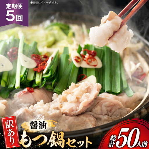 【5回定期便】 もつ鍋 訳あり 博多 醤油 2人前 × 5 [um40azp010047] もつ鍋